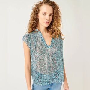 7 For All Mankind Silk Sheer Blouse